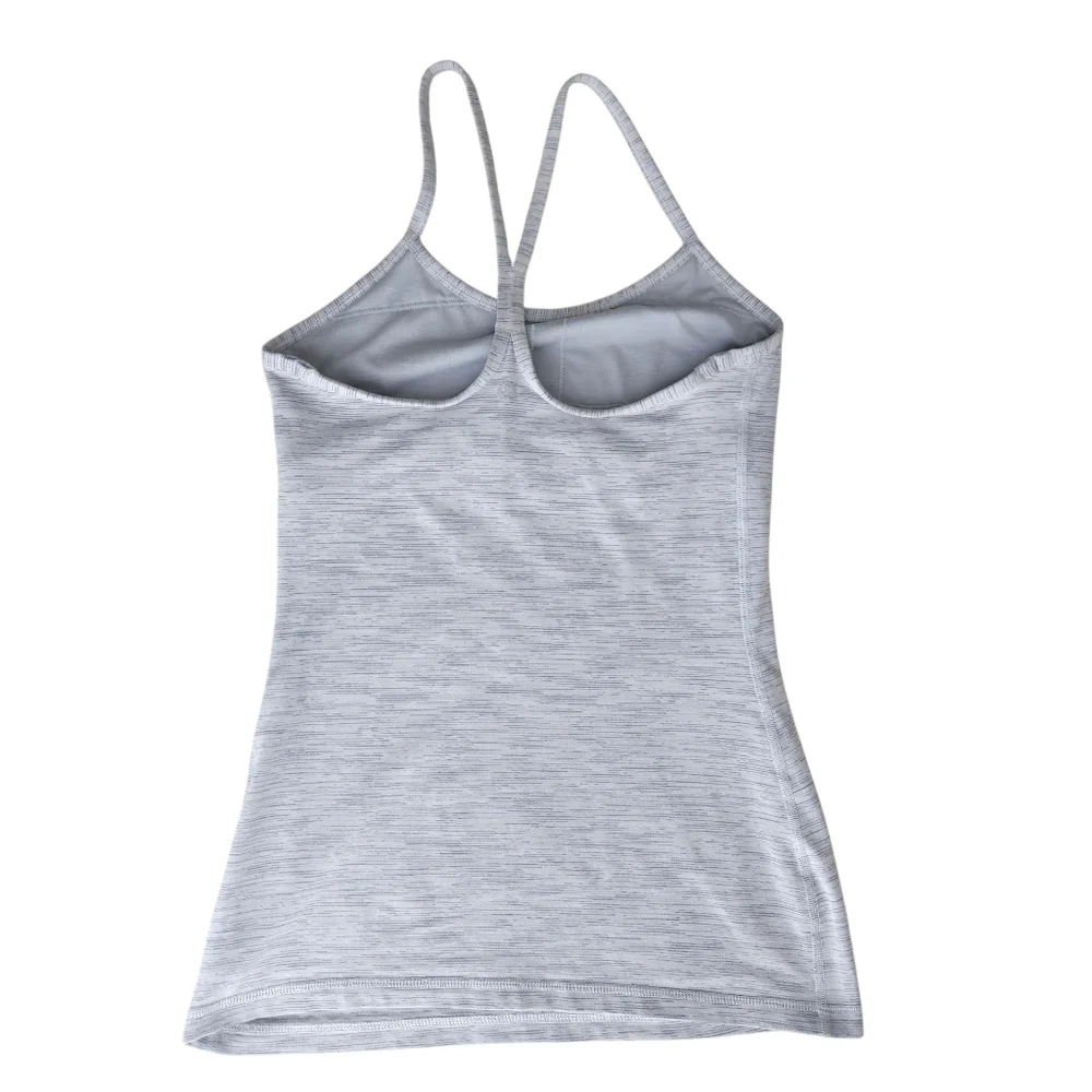Lululemon Power Y Tank Top Heathered Rocksteady Gray Sleeveless Athletic Shirt 4 - Picture 3 of 6